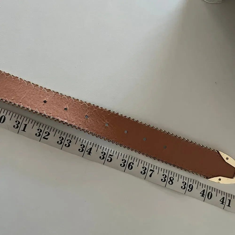 Faux Leather Leopard Cheetah Print Gold Accents Y2K Belt (OS1)